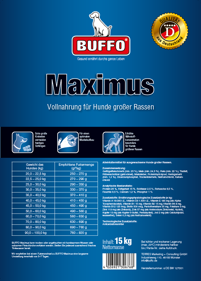 BUFFO Hunde-Trockenfutter Maximus BUFFO Hunde-Trockenfutter Maximus